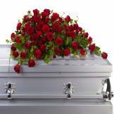 Red Rose Reverence Casket Spray
