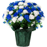 Blue and White Mum (Silk Cemetery Flowers)